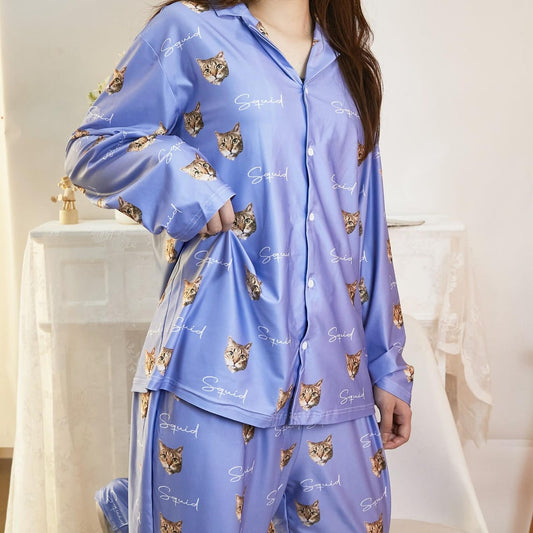 Custom Pet Face Pajamas Set Christmas Gift For Pet Lovers