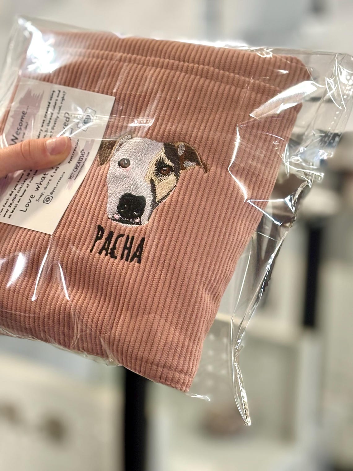 Sac fourre-tout en velours côtelé brodé personnalisé pour animaux de compagnie – Cadeau unique pour les amoureux des chiens ou des chats