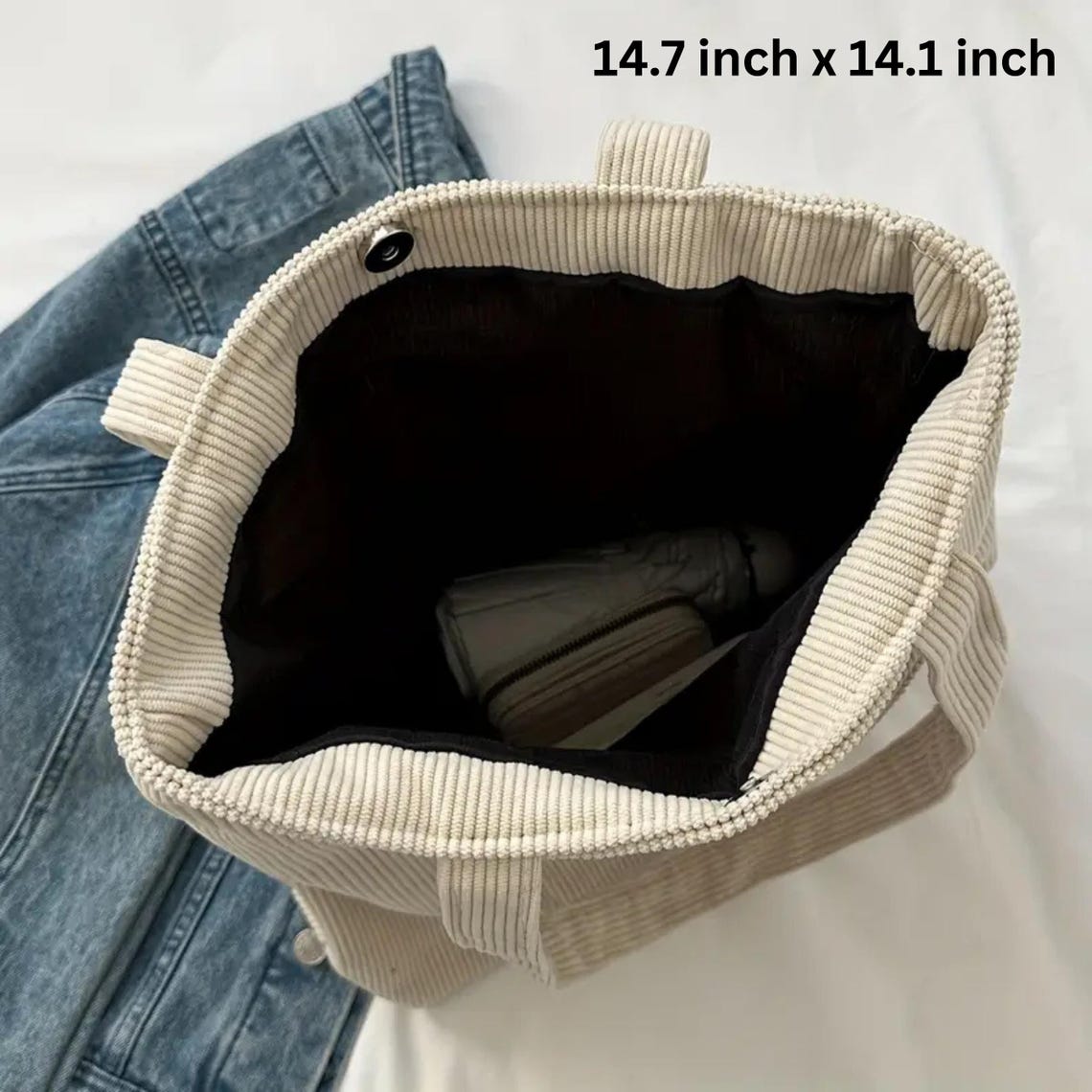 Sac fourre-tout en velours côtelé brodé personnalisé pour animaux de compagnie – Cadeau unique pour les amoureux des chiens ou des chats