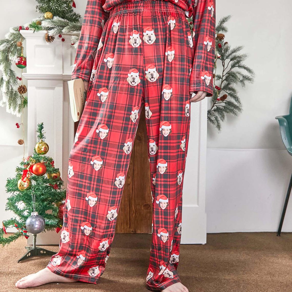 Custom Pet Face Pajamas Set Christmas Gift For Pet Lovers