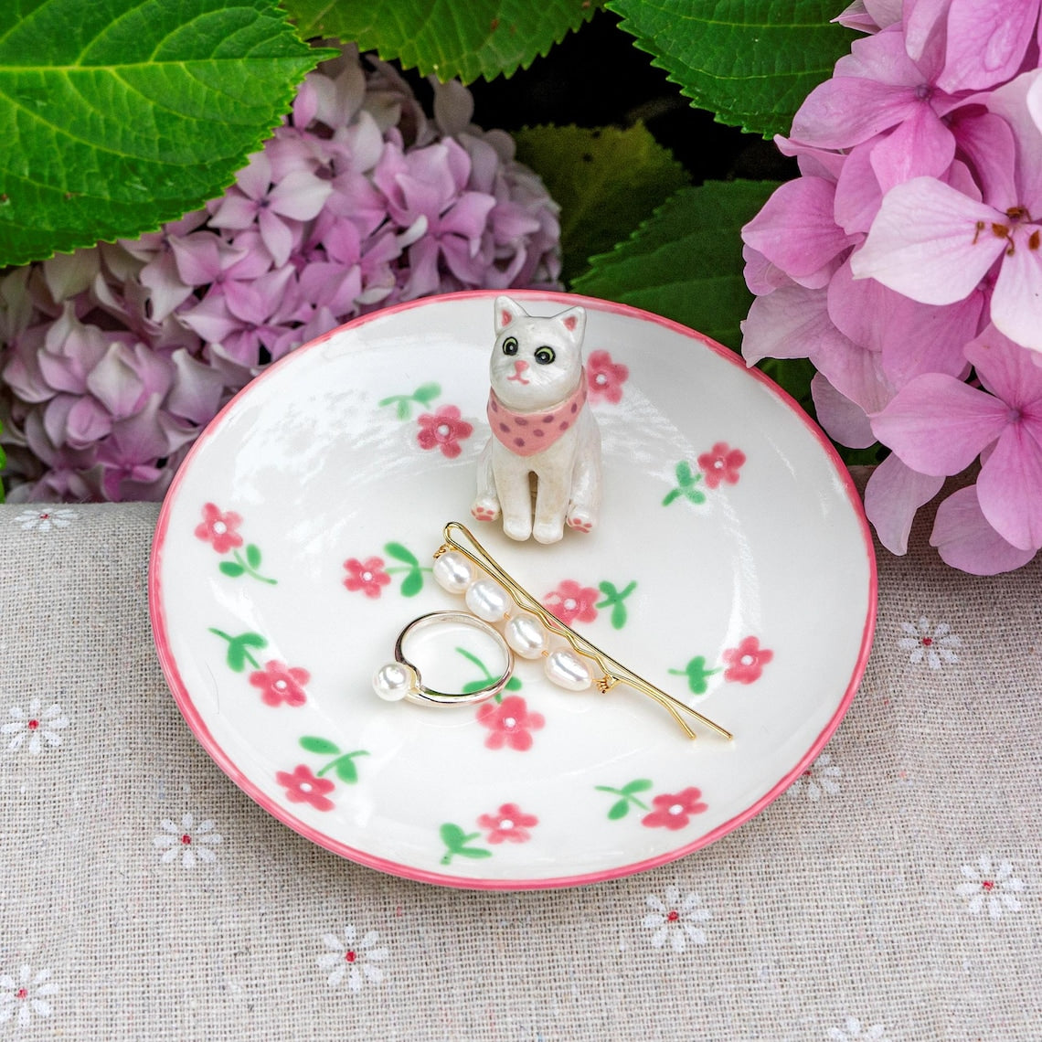 Custom Dog Cat Figurine Jewelry Ring Dish Gift For Pet Lovers Chrismas Keepsake Gift