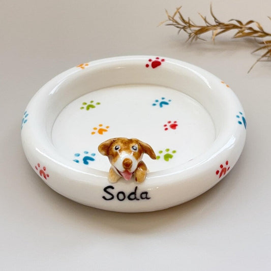 Custom Dog Cat Figurine Jewelry Dish with Name Gift For Pet Lovers Chrismas Keepsake Gift