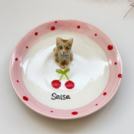 Custom Dog Cat Figurine Jewelry Dish with Name Gift For Pet Lovers Chrismas Keepsake Gift