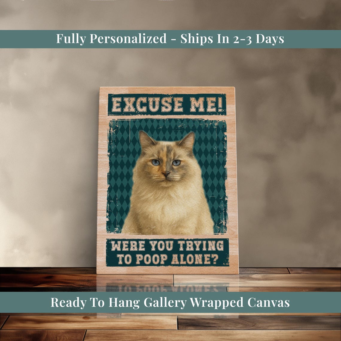 Individueller Aquarell-Haustierporträt-Leinwandrahmen – Perfektes Weihnachtsandenken für Hunde- und Katzenbesitzer