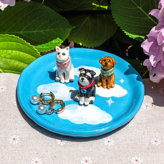 Custom Pet Figurine Jewelry Dish Wedding Memorial Christmas Gift For Dog Cat Lovers