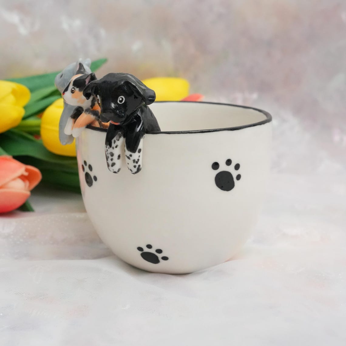 Personalized Pet Figure Mug Birthday Christmas Keepsake Gift for Dog Cat Lovers