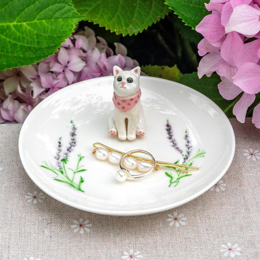 Handmade Custom Dog Cat Figurine Ceramic Jewelry Dish Unique Gift For Pet Lovers