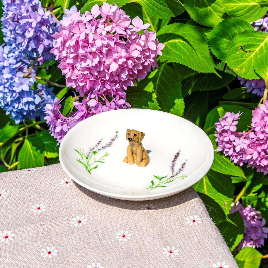 Handmade Custom Dog Cat Figurine Ceramic Jewelry Dish Unique Gift For Pet Lovers