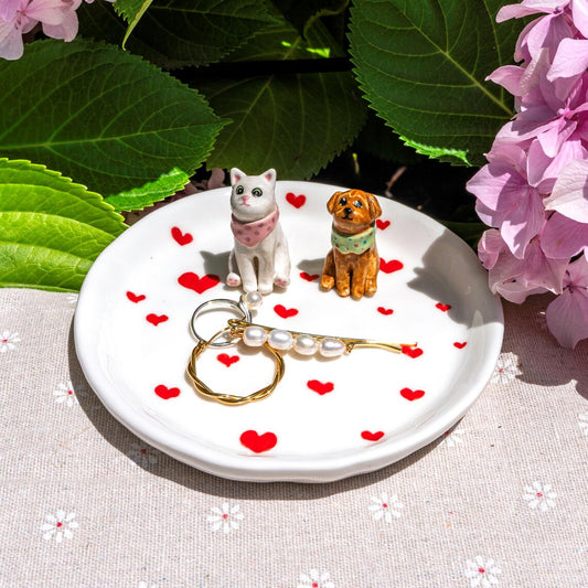 Custom Dog Cat Figurine Jewelry Dish Gift For Pet Lovers Chrismas Keepsake Gift