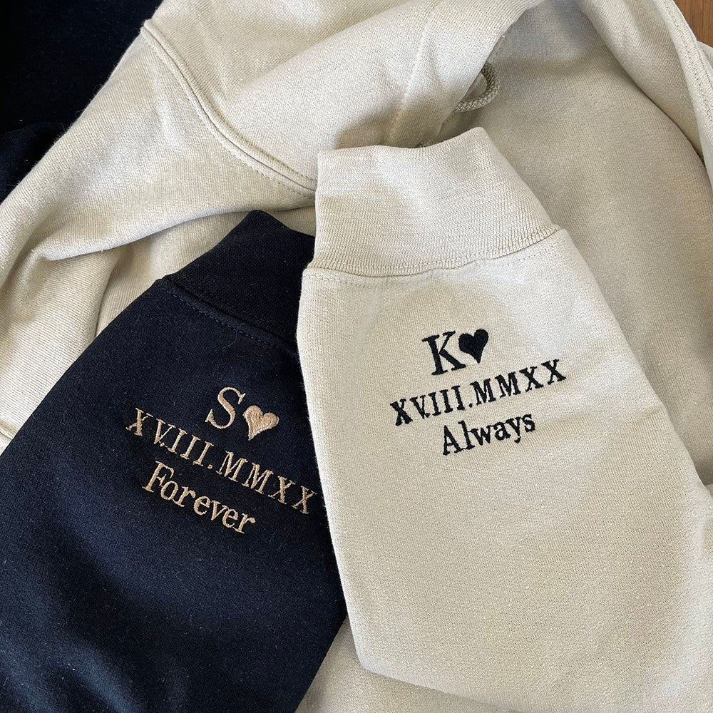 Personalisierte bestickte Für immer deins Du bist mein passendes Hoodie Sweatshirt Valentinstag paar Geschenke