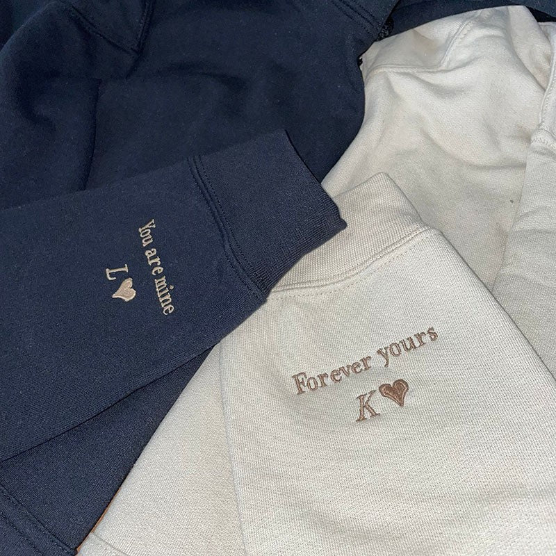 Personalisierte bestickte Für immer deins Du bist mein passendes Hoodie Sweatshirt Valentinstag paar Geschenke