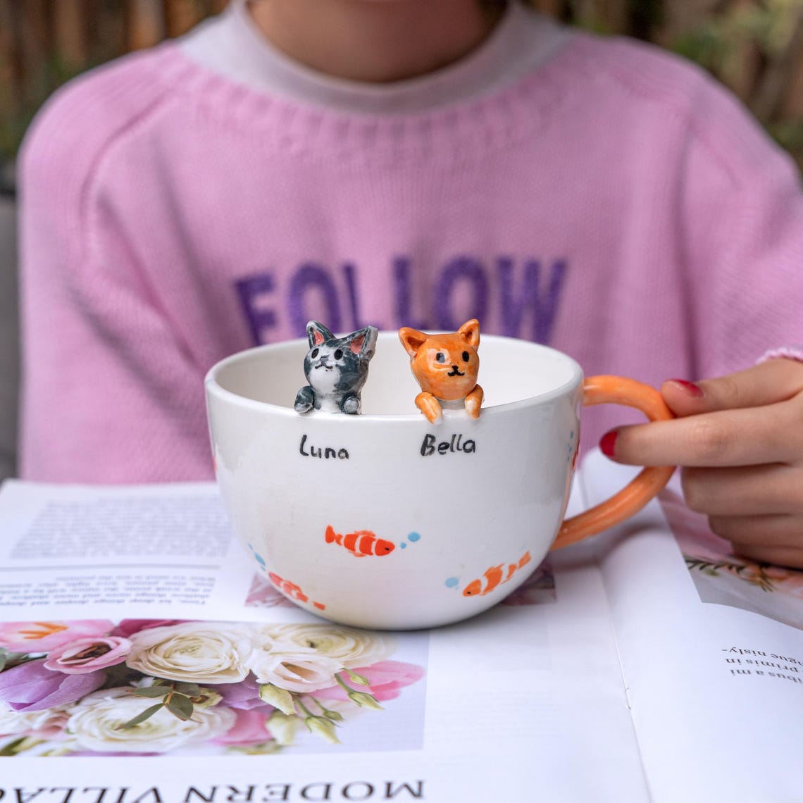 Personalized Pet Figure Mug Birthday Christmas Keepsake Gift for Dog Cat Lovers