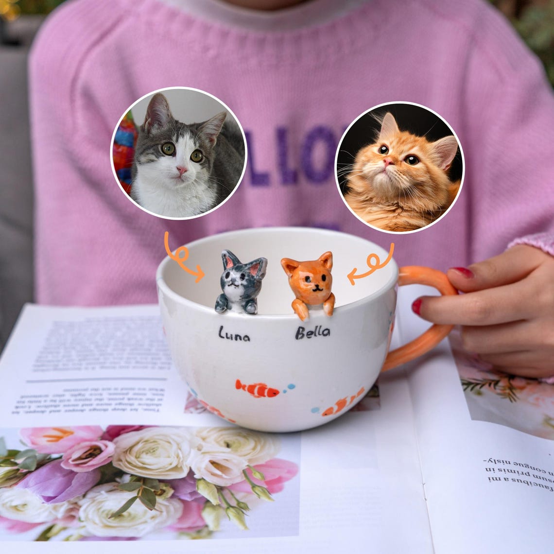 Personalized Pet Figure Mug Birthday Christmas Keepsake Gift for Dog Cat Lovers