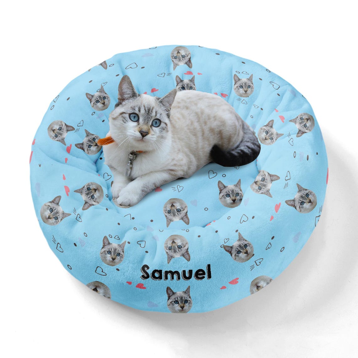 Personalized Cat Bedding with Cat Face and Name Custom Pet Bed  Pet Supplies for Cat Lover Pet Lovers