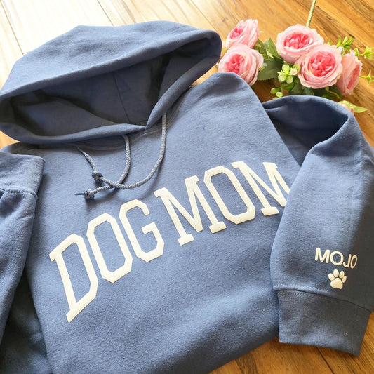 Sudadera Fur Mama personalizada con nombres de mascotas en la manga, regalo para amantes de las mascotas