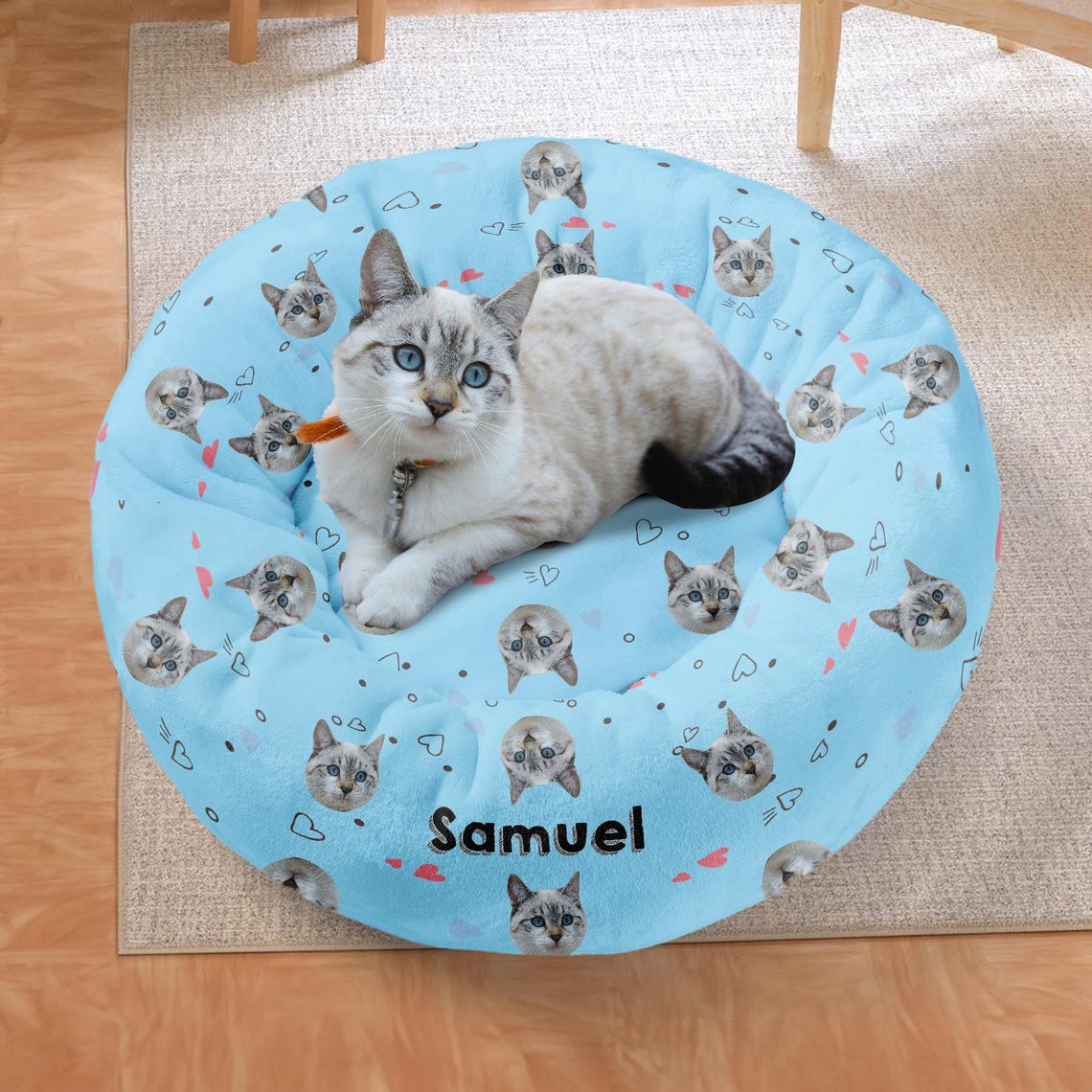 Personalized Cat Bedding with Cat Face and Name Custom Pet Bed  Pet Supplies for Cat Lover Pet Lovers