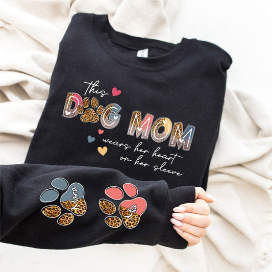 Personalisiertes Hundemama-Sweatshirt mit Kosenamen am Ärmel