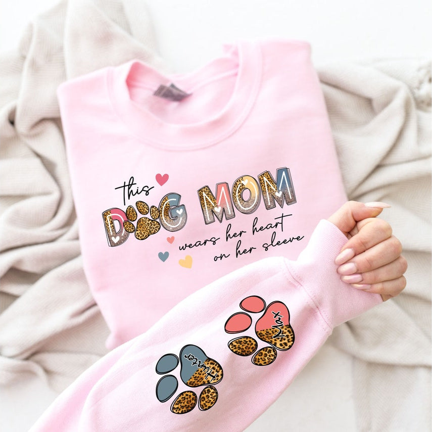 Personalisiertes Hundemama-Sweatshirt mit Kosenamen am Ärmel