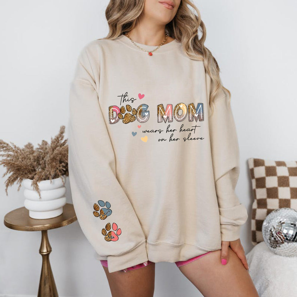 Personalisiertes Hundemama-Sweatshirt mit Kosenamen am Ärmel