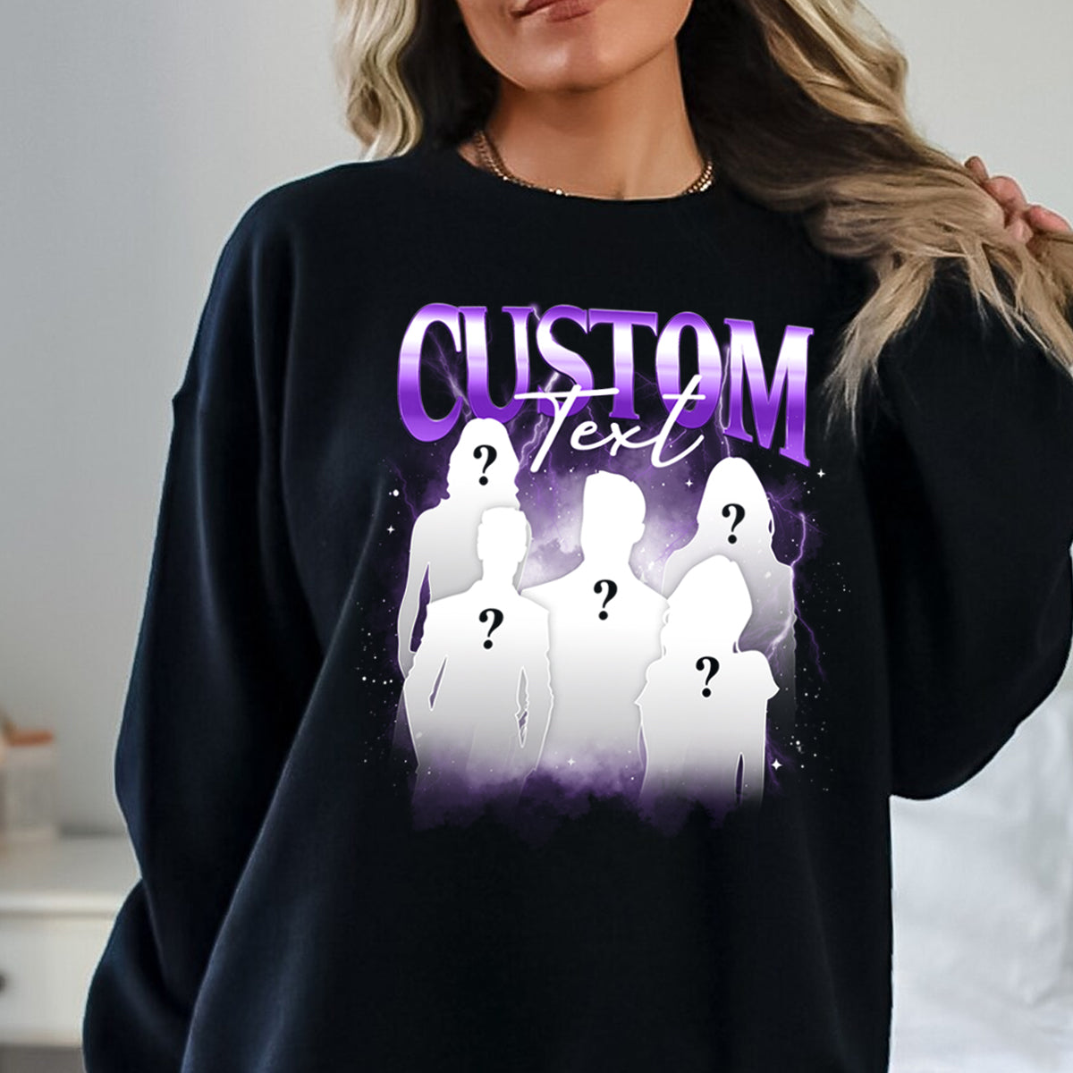 Personalisiertes Vintage Bootleg Sweatshirt, individuelles Foto-Rap-T-Shirt, Valentinstagsgeschenk für Sie/Ihn