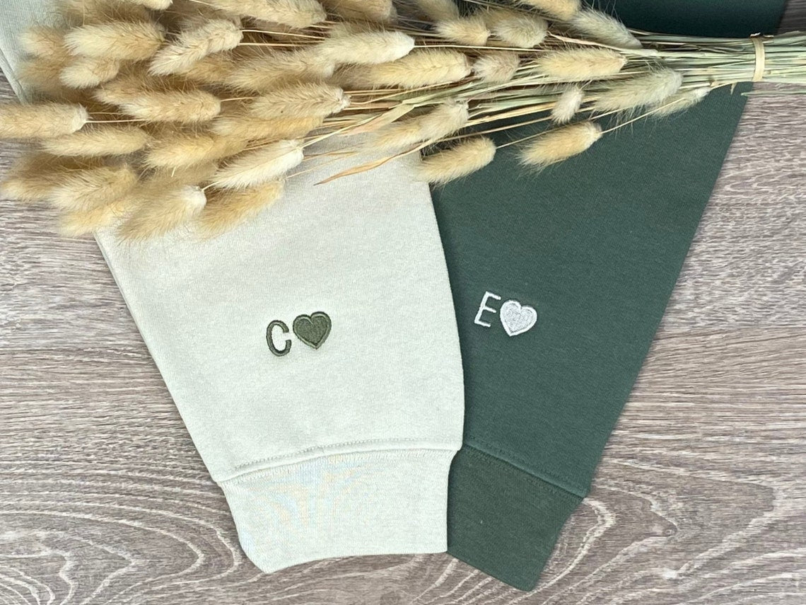 Benutzerdefinierte bestickte Paar Portrait Sweatshirt passende Hoodie Jahrestag Valentinstag Geschenke für Paare 