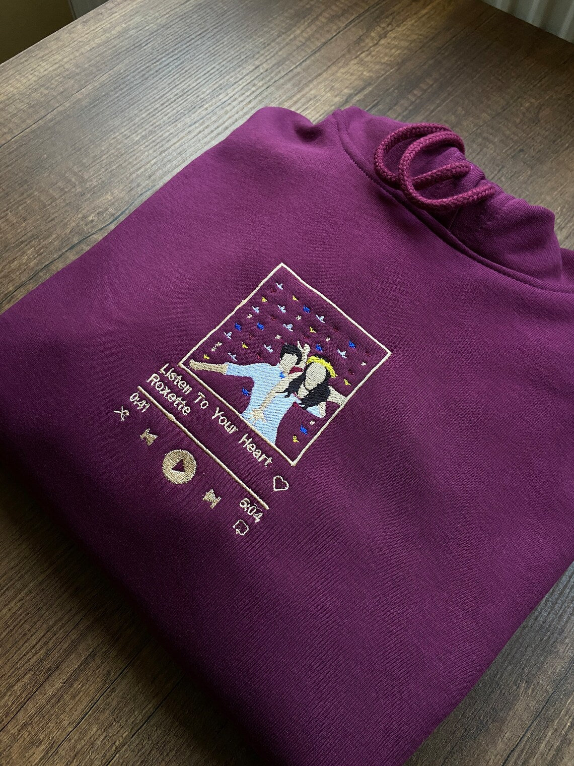 Individuell besticktes Paar-Portrait-Musikspieler-passendes Kapuzenpullover-Sweatshirt zum Valentinstag 