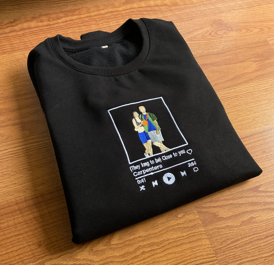 Individuell besticktes Paar-Portrait-Musikspieler-passendes Kapuzenpullover-Sweatshirt zum Valentinstag 