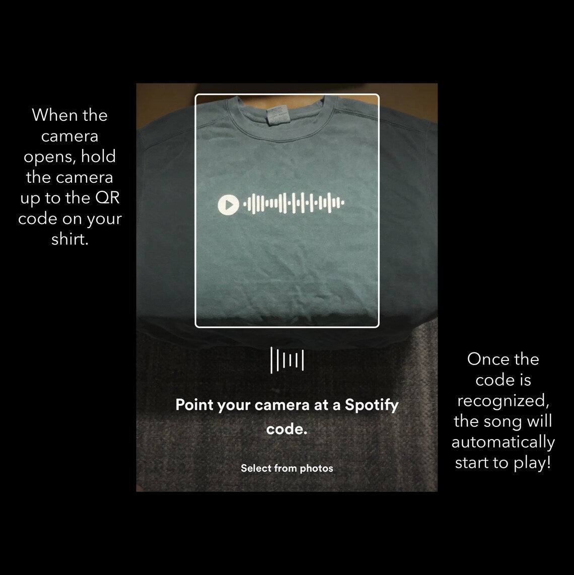 Individuell besticktes Spotify-Code-passendes Hoodie-Sweatshirt, Valentinstag-Paar-Geschenke