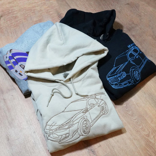 Personalisierte Auto-bestickte Kapuzenpullover, Geschenk für Auto-Enthusiasten, Valentinstagsgeschenke