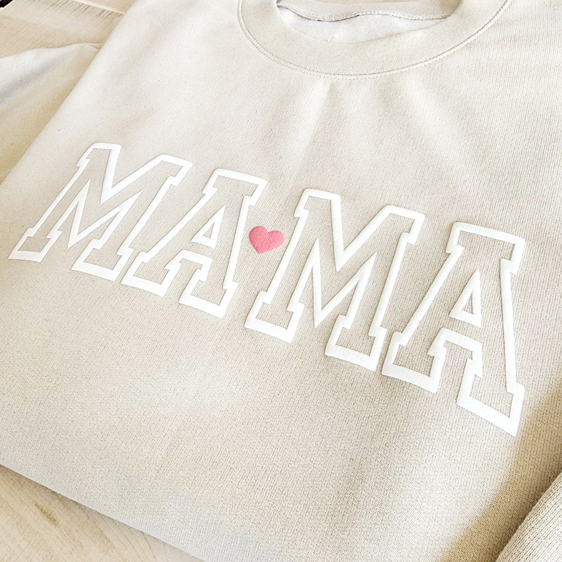 Personalisiertes Mama Puff Schriftzug Sweatshirt mit benutzerdefinierten Kindernamen Muttertag Andenken Geschenk