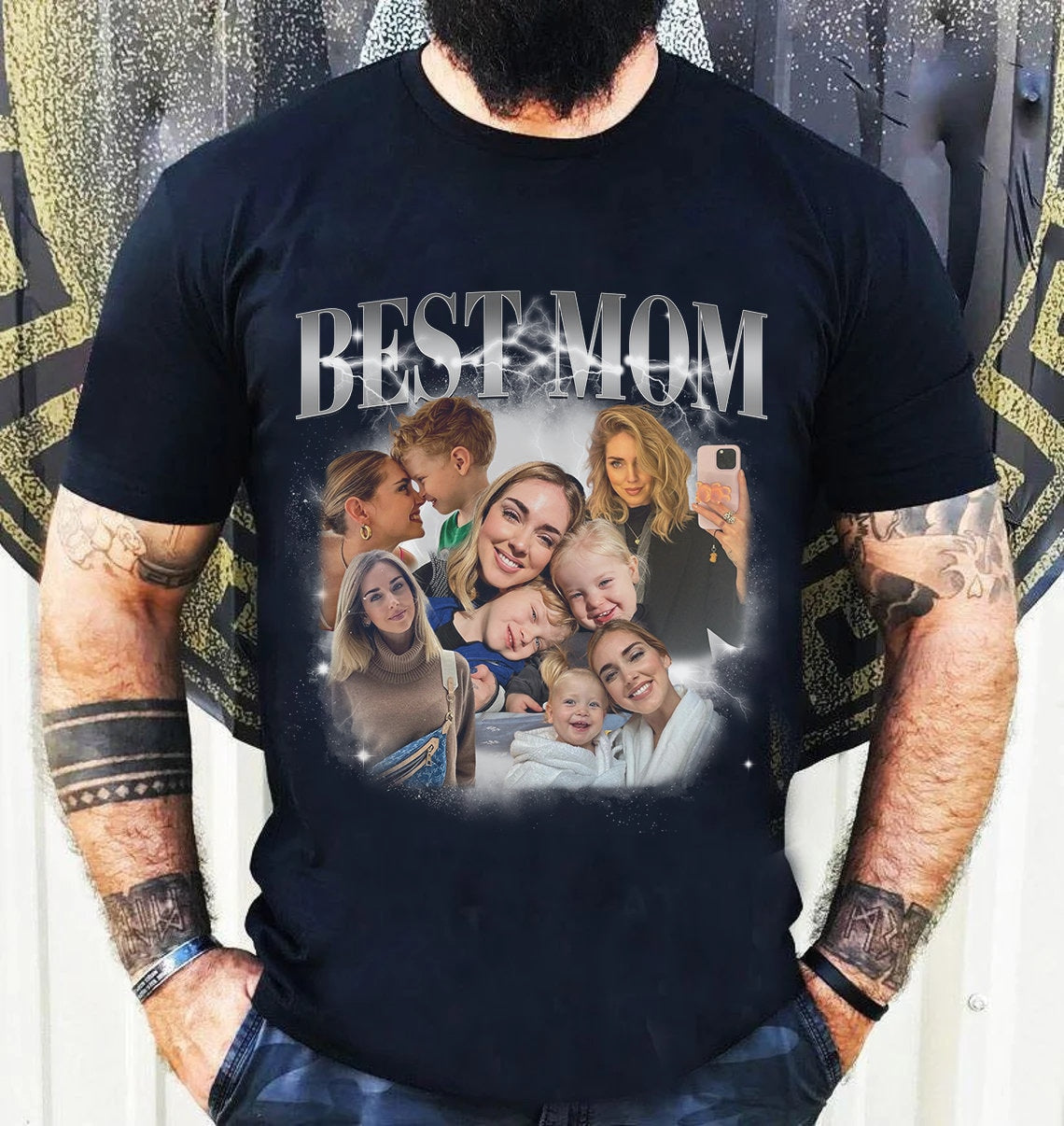 Benutzerdefinierte Vintage Beste Mama Sweatshirt mit Kinder Namen auf Ärmel Muttertag Geschenk