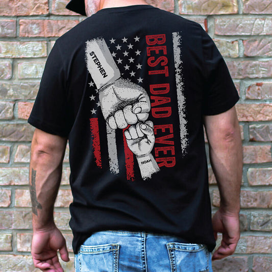 Benutzerdefiniertes Papa-Sweatshirt mit bestickten Ärmeln, personalisierter Papa Est 2023-Rundhalsausschnitt
