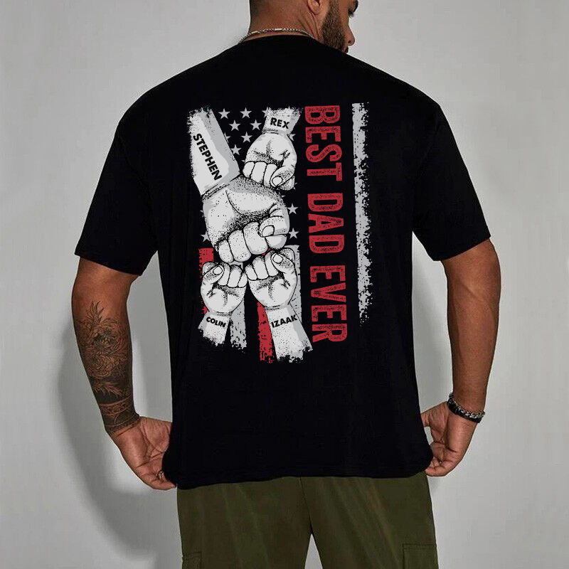 Benutzerdefiniertes Papa-Sweatshirt mit bestickten Ärmeln, personalisierter Papa Est 2023-Rundhalsausschnitt