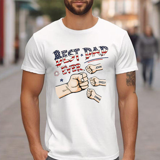 Benutzerdefiniertes Papa-Sweatshirt mit bestickten Ärmeln, personalisierter Papa Est 2023-Rundhalsausschnitt