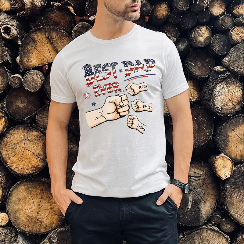 Benutzerdefiniertes Papa-Sweatshirt mit bestickten Ärmeln, personalisierter Papa Est 2023-Rundhalsausschnitt