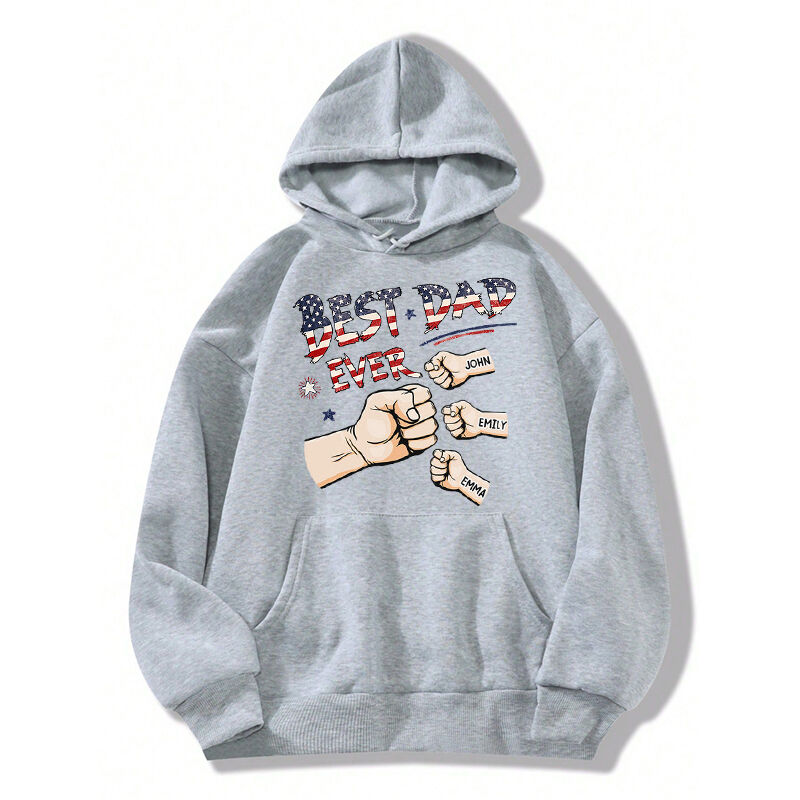 Benutzerdefiniertes Papa-Sweatshirt mit bestickten Ärmeln, personalisierter Papa Est 2023-Rundhalsausschnitt