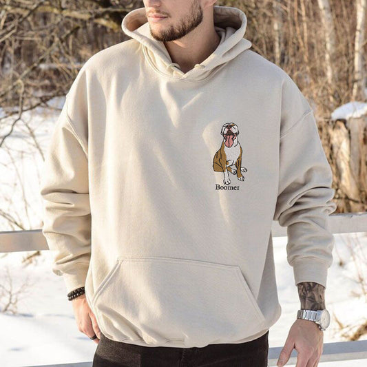 Personalized Dog Dad Sweatshirt Hoodie with Dog Photo and Name Gift For Pet Lovers