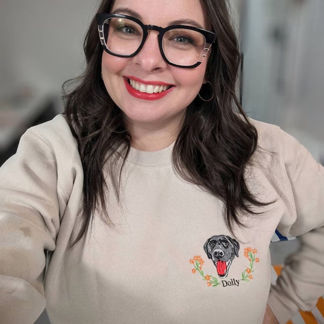 Sudadera con capucha y corona con retrato y nombre de mascota bordados, regalo de Navidad para amantes de las mascotas