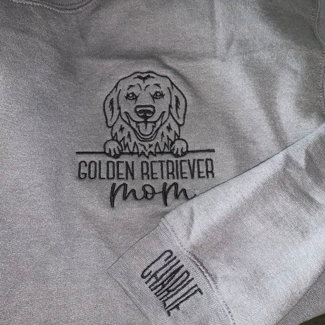 Sudadera con capucha bordada para mamá de perro con retrato de mascota y nombres de mascotas, regalo para amantes de las mascotas