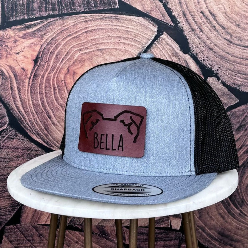 Personalisierte Hundeohren Leder Patch Hut Hund Trucker Hut Baseball-Cap für Tierliebhaber