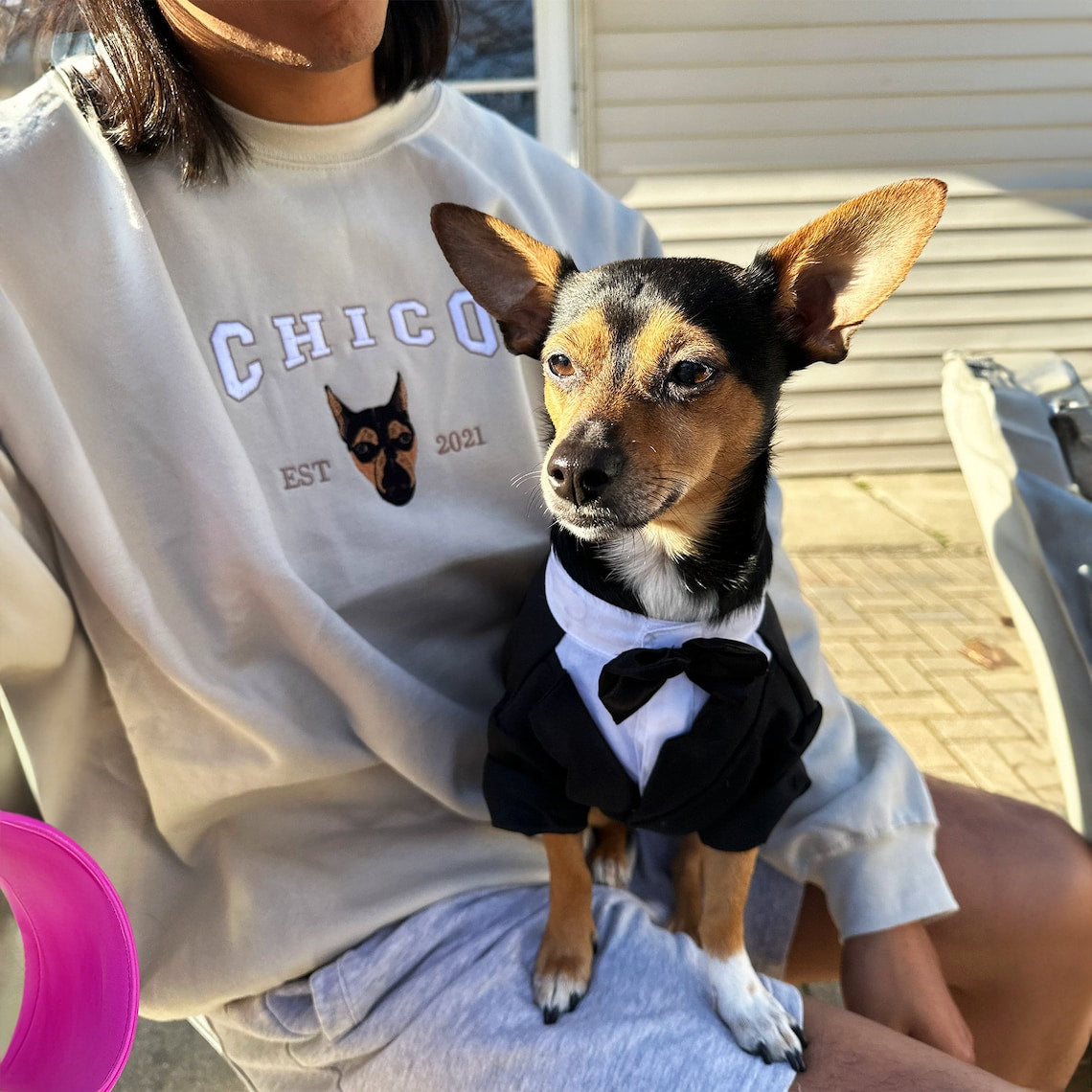 Personalized Embroidered Pet Face and Name Est Sweatshirt for Pet Lovers