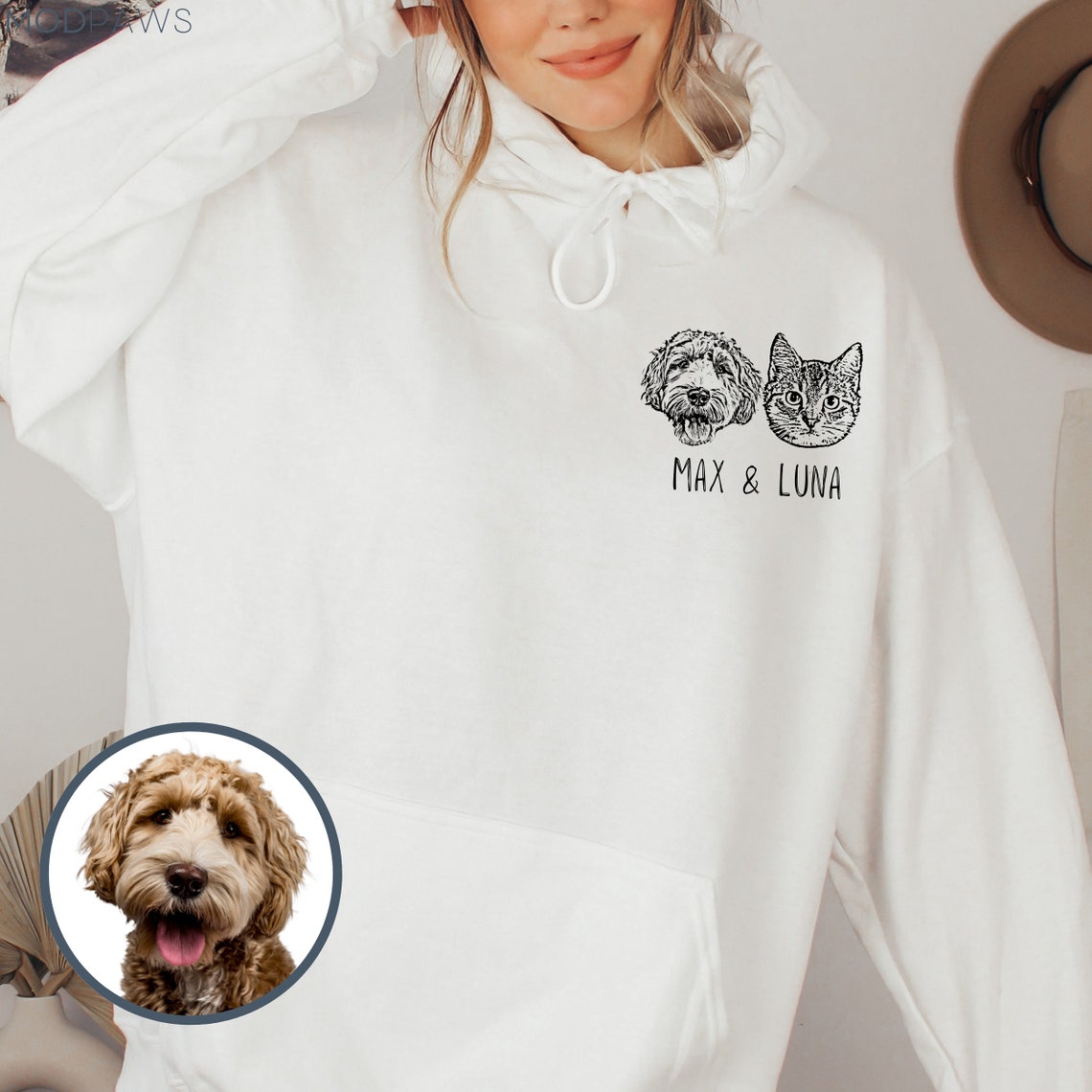 Sudadera con capucha personalizada con cara y nombre de mascota, regalo para mamás de perros y gatos, amantes de las mascotas