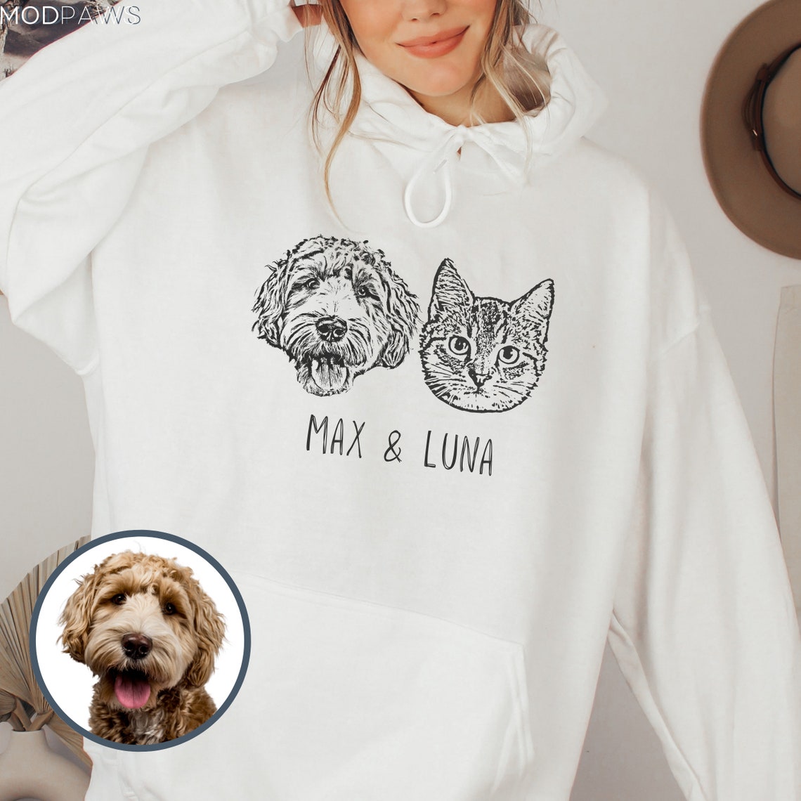 Sudadera con capucha personalizada con cara y nombre de mascota, regalo para mamás de perros y gatos, amantes de las mascotas