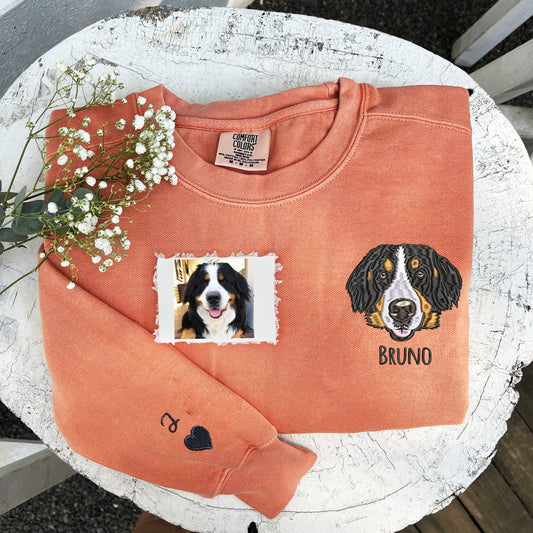 Sudadera con cuello redondo para mascotas bordada personalizada, regalos de amor para amantes de las mascotas