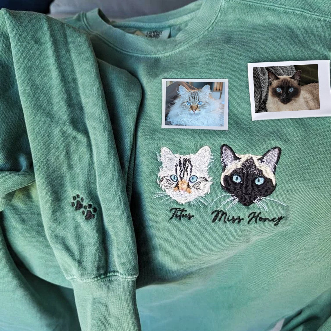 Sudadera con cuello redondo para mascotas bordada personalizada, regalos de amor para amantes de las mascotas