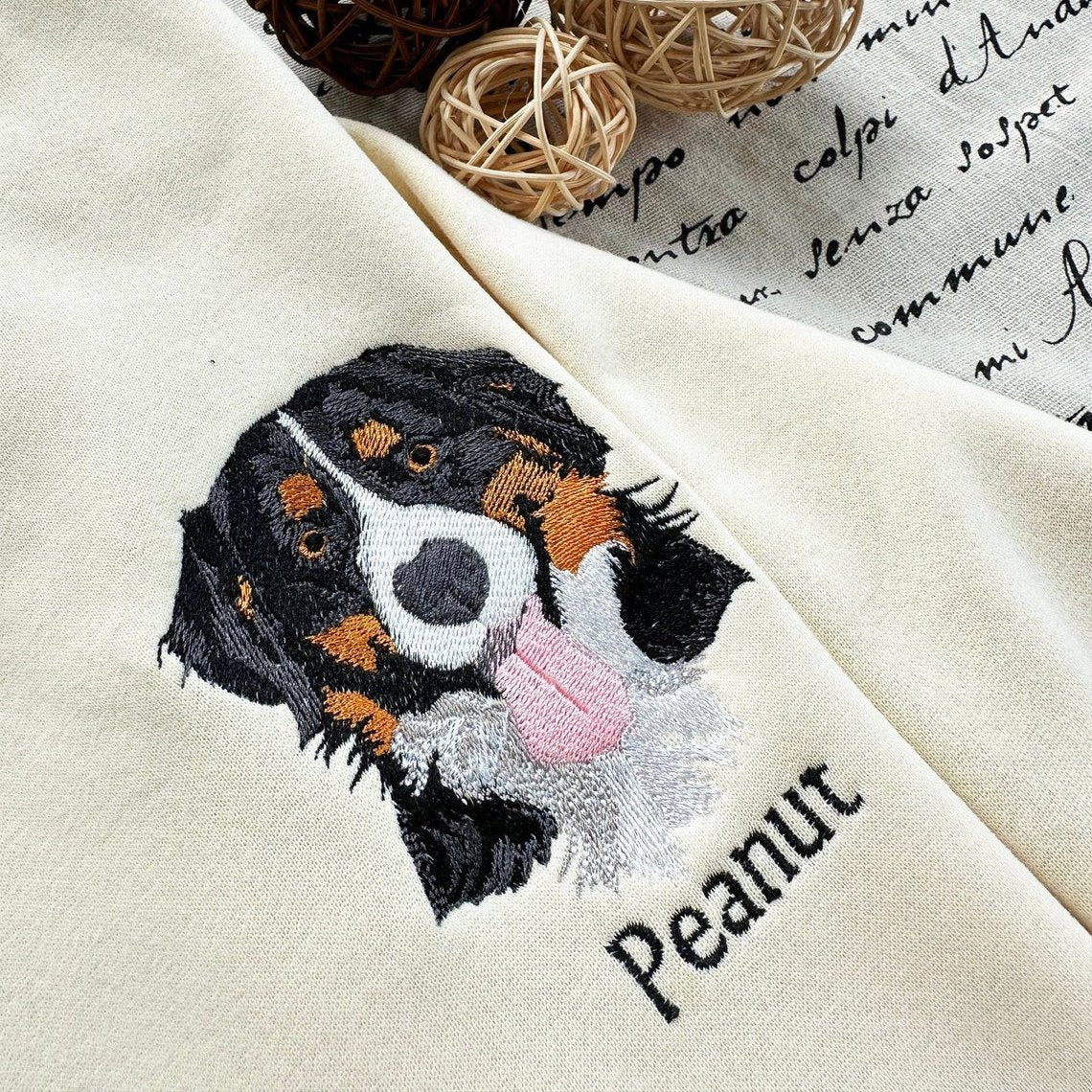 Sudadera personalizada con el nombre y la cara de tu mascota bordada para amantes de las mascotas