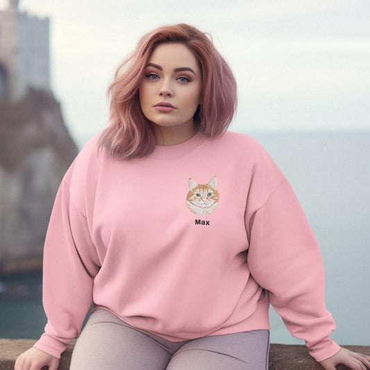 Sudadera personalizada con el nombre y la cara de tu mascota bordada para amantes de las mascotas