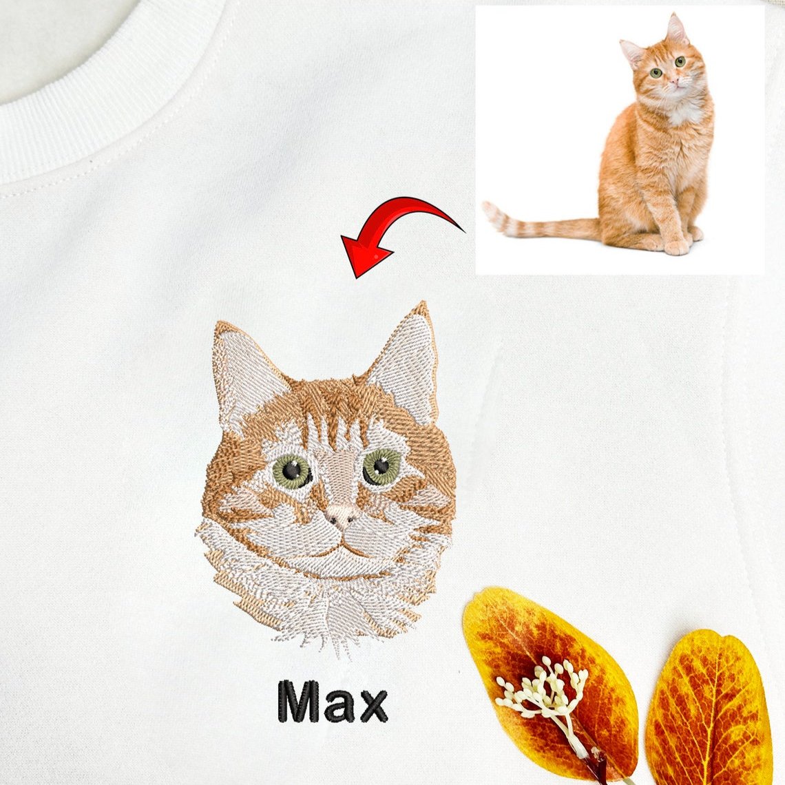 Sudadera personalizada con el nombre y la cara de tu mascota bordada para amantes de las mascotas