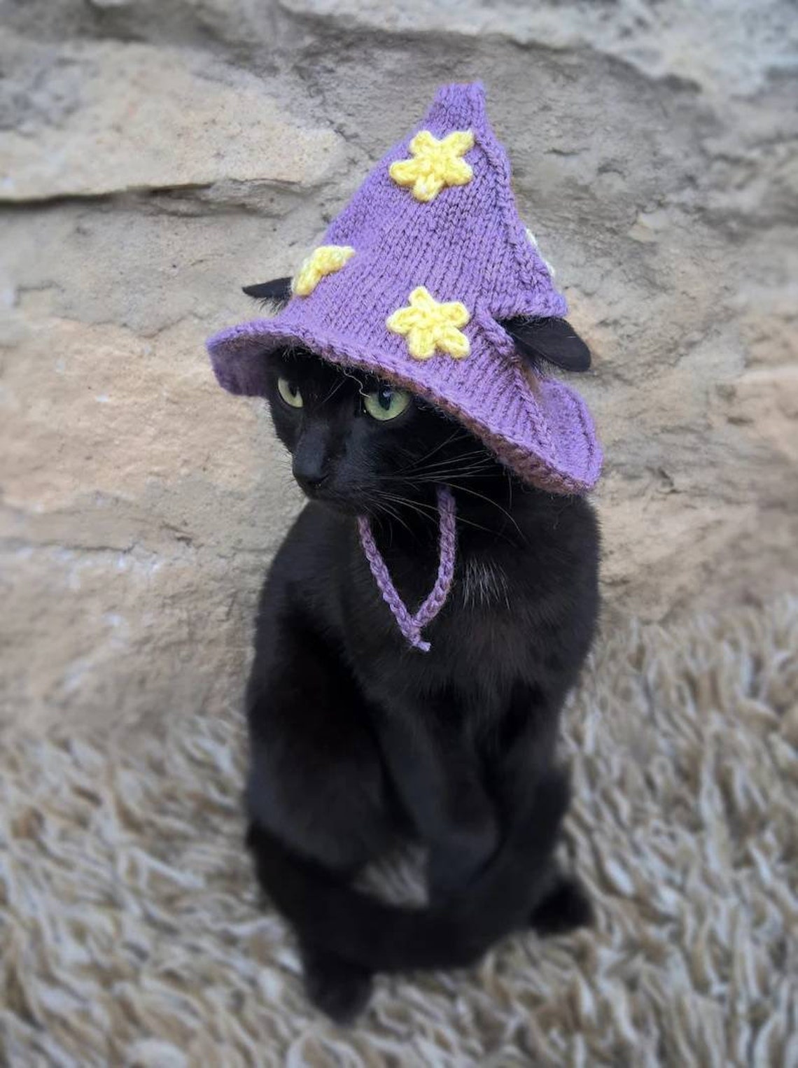 Purple Wizard Pet Crochet Hat Halloween Pet Costume Gift for Pet Lovers