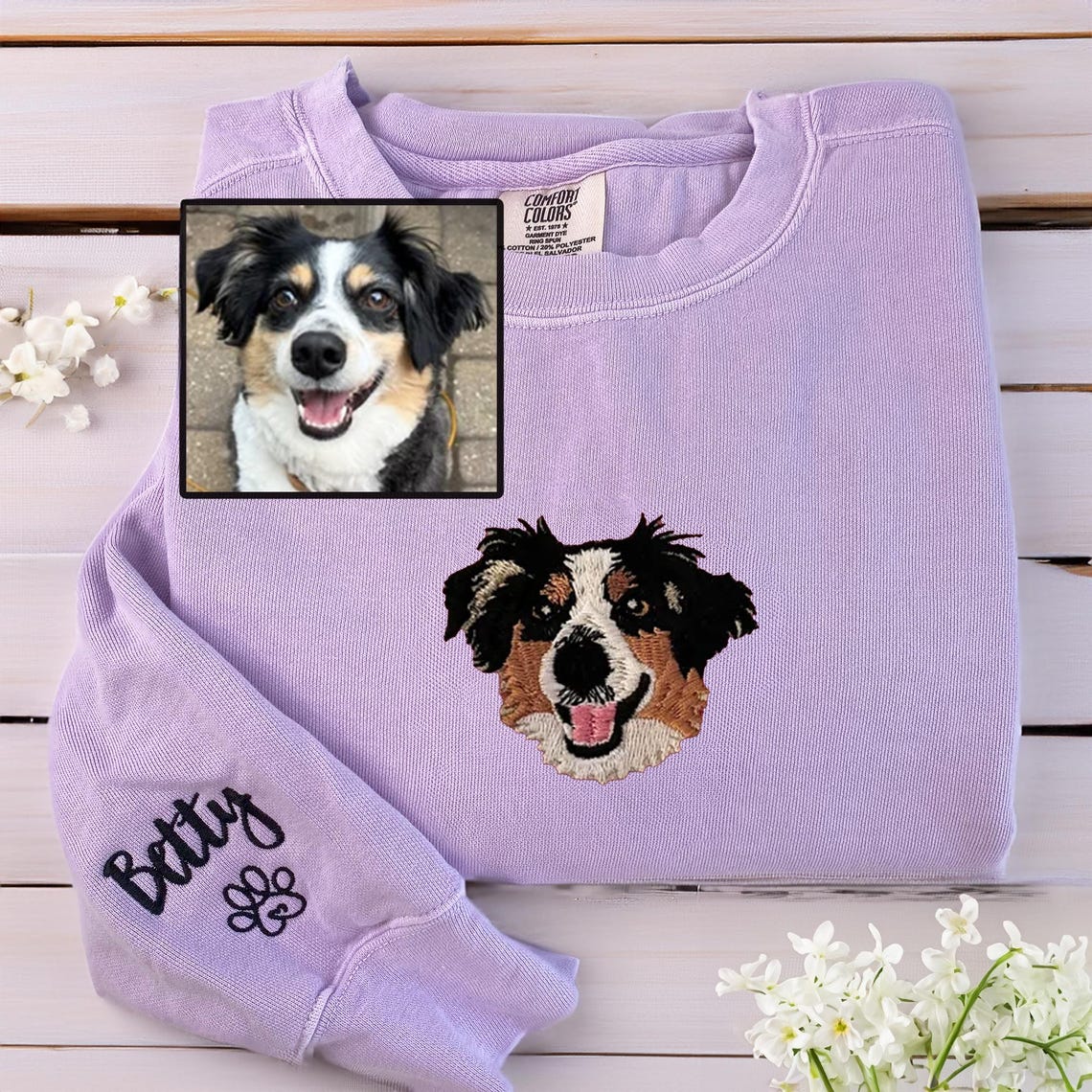 Sudadera con cuello redondo para mascotas bordada personalizada, regalos de amor para amantes de las mascotas